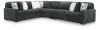 Ashley Furniture 98105S9 Ashley Furniture 98105S9 Midnight-Madness - 4-Piece Sectional With LAF / RAF Sofa And Armless chair - Gunmetal