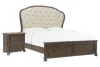 Pulaski Furniture P412-BR-K4-KIT6 Pulaski Furniture P412-BR-K4-KIT6 Saddle Creek - King Upholstered Panel Bed With Bachelor Chest - Timber Brown
