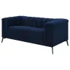 CoasterEssence 509212 Chalet - Upholstered Tuxedo Arm Tufted Loveseat - Blue