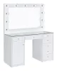 CoasterEssence 931143 Acena - 7-Drawer Vanity Set With Lighting - White High Gloss