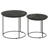CoasterEssence 935842 Loannis - 2 Piece Round Mango Wood Nesting Table - Matte Black