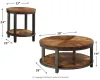 Ashley Furniture T411-13 Roybeck - Occasional Table Set (Set of 3) - Light Brown / Bronze