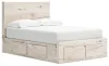 Ashley Furniture B2310B24 Ashley Furniture B2310B24 Lawroy - Full Panel Bed With Storage footboard And 2 Under Bed Storage Units - Light Natural