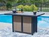 Ashley Furniture PCP587-665 East Beach - Rectangular Bar Table With Fire Pit - Blue