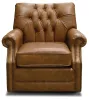 England 4P69ALN Perry - Leather Swivel Chair With Nails