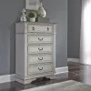 Liberty Furniture 520-BR-KPBDMCN Abbey Park - 5 Piece Bedroom Set (King Panel Bed, Dresser & Mirror, Chest, Nightstand) - Antique White