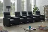 CoasterEveryday 600181-S5B Toohey - 7 Piece Upholstered Tufted 5-Seater Recliner Living Room Set - Black