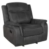 CoasterEveryday 603504-S3 Lawrence - 3 Piece Upholstered Reclining Sofa Set - Charcoal