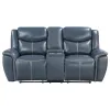 Coaster Fine Furniture 610272 Sloane - Upholstered Padded Arm Reclining Loveseat - Blue