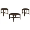 Coaster Fine Furniture 708288-S3 Cota - 3 Piece Solid Wood Coffee And End Table Set - Dark Brown