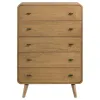 Coaster Fine Furniture 225095 Robyn - 5-Drawer Bedroom Chest Of Drawers - Light Ash