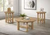 Coaster Fine Furniture 706298-S3 Ottowa - 3 Piece Round Wood Coffee Table Set - Washed Oak