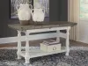 Ashley Furniture T814-4 Havalance - Flip Top Sofa Table - Gray / White
