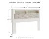 Ashley Furniture B2640-69 Altyra - King UPH Panel Bookcase HDBD - White