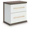 Ashley Furniture PCB1108-92 Kendanport - Two Drawer Night Stand - Brown / White