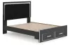 Ashley Furniture PCB3380B4 Ashley Furniture PCB3380B4 Zuraleus - Queen Upholstered Panel Platform Storage Bed - Black