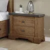 New Classic B403B-040 Augusta - Two Drawer Nightstand With USB Port - Rustic Brown