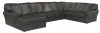 Jackson Furniture Industries 4378/72/75/30-28 Jackson Furniture Industries 4378/72/75/30-28 Denali - 3 Piece Italian Leather Match Sectional With LSF Chaise And 12 Included Accent Pillows - Steel