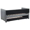 CoasterEssence 300554 Brodie - Upholstered Twin Daybed With Trundle - Gray