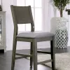 Furniture of America CM3986PC-2PK Anton - Counter Height Chair (Set of 2) - Gray / Light Gray