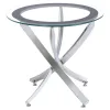 Coaster Fine Furniture 702588-S3 Brooke - 3 Piece Round Coffee And End Table Set - Chrome