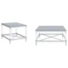 Coaster Fine Furniture 709728-S2 Lindley - 2 Piece Square Coffee And End Table Set - Chrome