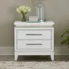 Liberty Furniture 781-BR61 Reflections - Nightstand With Lights and Charging Station - Pearl White