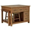 Coaster Fine Furniture 182446 Mayfair - 3 Piece Kitchen Island With Extension Table - Dark Oak