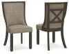 Ashley Furniture D736-02 Tyler Creek - Dining UPH Side Chair (Set of 2) - Framed Back - Black / Grayish Brown