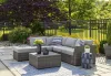 Ashley Furniture P297-070 Petal Road - Loveseat Sectional, Ottoman, Table Set (Set of 4) - Gray