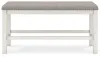 Ashley Furniture D642-09 Robbinsdale - Dbl Counter Height Upholstered Dining Bench - Antique White