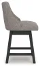 Ashley Furniture D618-224 Neymorton - Upholstered Swivel Barstool (Set of 2) - Dark Grayish Brown