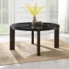 ACME DN06880 Estella - Round Dining Table With Natural Marble Top - Black Top & Walnut