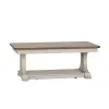 Liberty Furniture 652-OT1010 Farmhouse Reimagined - Rectangular Cocktail Table - Antique White / Chestnut Tops