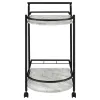 CoasterEveryday 181376 Desiree - 2-Tier Faux Marble Shelf Metal Bar Cart - Black