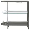 CoasterEssence 101073 Adolfo - Rectangular 2-Tier Home Bar Table - Gray High Gloss