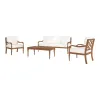 New Classic 60-841-4P New Classic 60-841-4P Savannah - 4 Piece Set (Sofa & 2 Chairs & Coffee Table) - White Linen