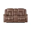 New Classic U2505-25P1-BRW New Classic U2505-25P1-BRW Morello - Console Loveseat With Power Footrest - Brown