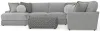 Jackson Furniture Industries 4047/73/59/30/75/28-38 Canyon - 4 Piece Sectional With Cuddler Seat Cushions, Included Accent Pillows And Cocktail Ottoman (Left Side Facing Chaise) - Platinum
