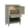 New Classic B1248-071 Lennox - Door Chest With Shoe Storage & LED Light - Gray