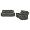 Coaster Fine Furniture 610154P-S2 Kennett - 2 Piece Chenille Power Reclining Sofa Set - Dark Gray
