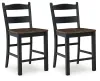 Ashley Furniture D546-724 Valebeck - Barstool (Set of 2) - Black / Brown