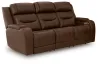 Ashley Furniture PCU1160215A Knightington - Power Reclining Sofa With Audio Seating - Brown