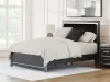Ashley Furniture PCB3380B2 Ashley Furniture PCB3380B2 Zuraleus - Queen Upholstered Panel Platform Bed With Roll Slats - Black