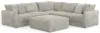 Jackson Furniture Industries 2306/63/59/73/28-01 Bucktown - 3 Piece Sectional With Extra Thick Cuddler Seat Cushions And Cocktail Ottoman - Parchment