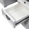 Liberty Furniture 417-HOJ-CS Allyson Park - Credenza - Wirebrushed White / Charcoal