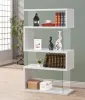 CoasterEveryday 800300 Emelle - 4-Shelf Glass Panel Bookshelf - White