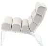 Coaster Fine Furniture 903161 Serreta - Boucle Upholstered Armless Acrylic Chair - Ivory