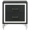 Coaster Fine Furniture 224992 Lucia - 2-Drawer Nightstand Bedside Table - Black