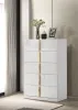 Coaster Fine Furniture 223095 Ines - 5-Drawer Bedroom Chest Of Drawers - White High Gloss